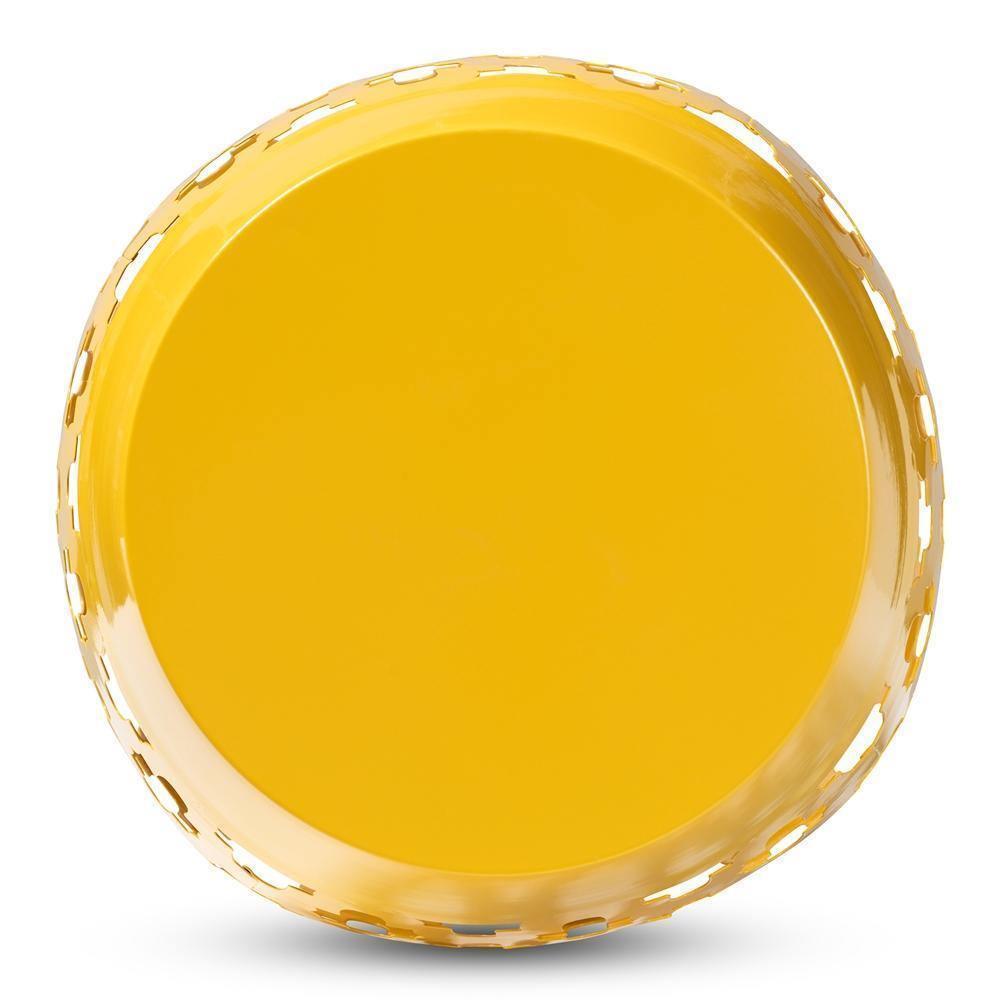 Branson Modern and Contemporary Yellow Finished Metal Outdoor Side Table FredCo