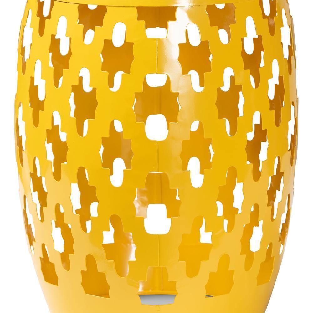 Branson Modern and Contemporary Yellow Finished Metal Outdoor Side Table FredCo