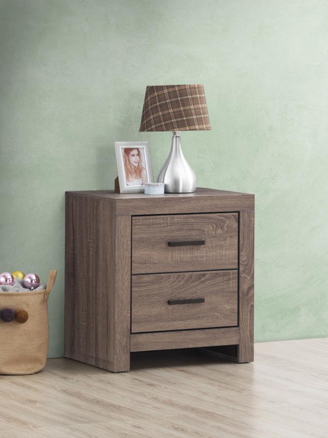 Brantford 2-drawer Nightstand Barrel Oak 207042 Coaster FredCo