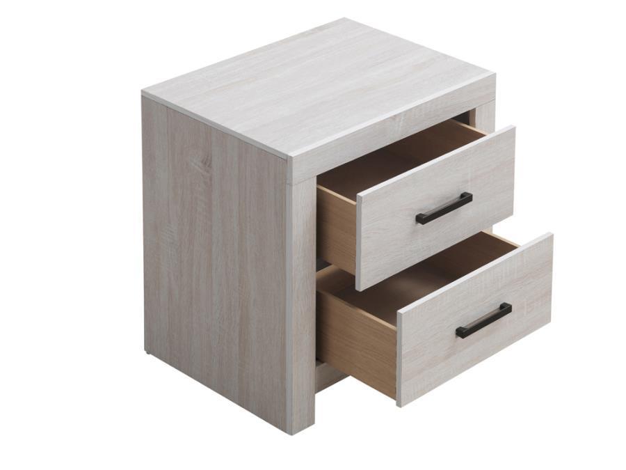 Brantford 2-drawer Nightstand Coastal White 207052 Coaster FredCo