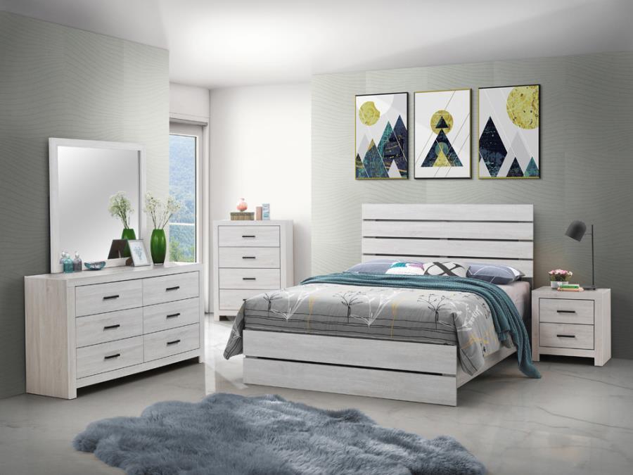 Brantford 4-piece Eastern King Panel Bedroom Set Coastal White Coaster FredCo