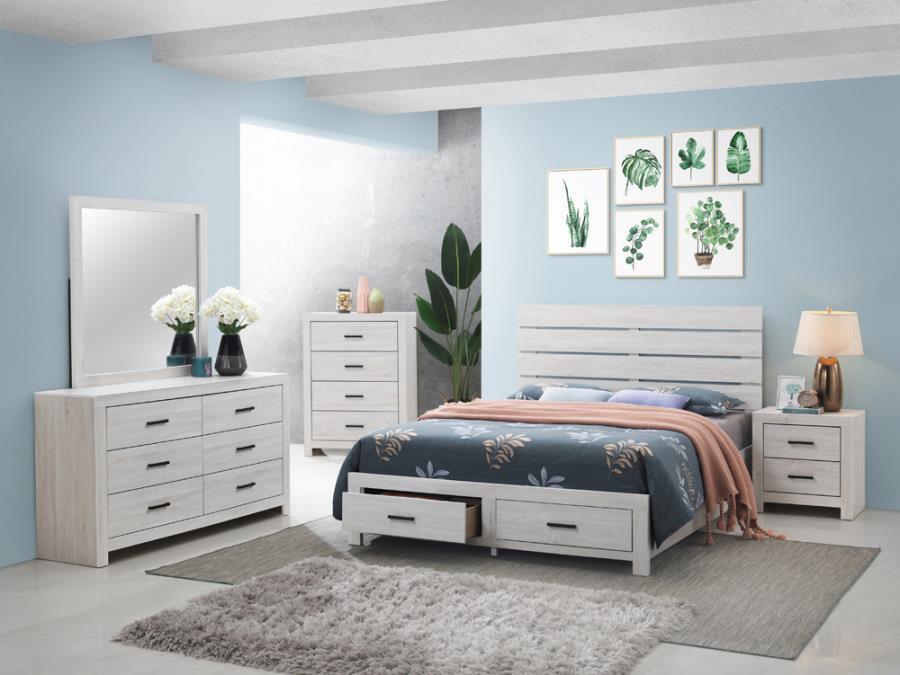 Brantford 5-piece Queen Storage Bedroom Set Coastal White Coaster FredCo