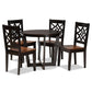 Brava Modern and Contemporary Two-Tone Dark Brown and Walnut Brown Finished Wood 5-Piece Dining Set FredCo