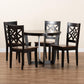 Brava Modern and Contemporary Two-Tone Dark Brown and Walnut Brown Finished Wood 5-Piece Dining Set FredCo