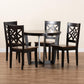 Brava Modern and Contemporary Two-Tone Dark Brown and Walnut Brown Finished Wood 5-Piece Dining Set FredCo
