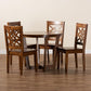 Brava Modern and Contemporary Walnut Brown Finished Wood 5-Piece Dining Set FredCo