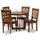 Brava Modern and Contemporary Walnut Brown Finished Wood 5-Piece Dining Set FredCo