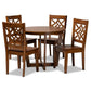 Brava Modern and Contemporary Walnut Brown Finished Wood 5-Piece Dining Set FredCo