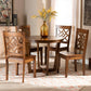 Brava Modern and Contemporary Walnut Brown Finished Wood 5-Piece Dining Set FredCo
