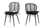 Brenna Modern Bohemian Black Finished Rattan and Metal Dining Chair FredCo
