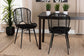Brenna Modern Bohemian Black Finished Rattan and Metal Dining Chair FredCo