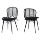Brenna Modern Bohemian Black Finished Rattan and Metal Dining Chair FredCo