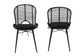 Brenna Modern Bohemian Black Finished Rattan and Metal Dining Chair FredCo