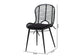 Brenna Modern Bohemian Black Finished Rattan and Metal Dining Chair FredCo