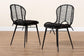 Brenna Modern Bohemian Black Finished Rattan and Metal Dining Chair FredCo