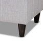Brette Mid-Century Modern Grayish Beige Fabric Upholstered Dark Brown Finished Wood Storage Bench Ottoman FredCo