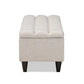 Brette Mid-Century Modern Light Blue Fabric Upholstered Dark Brown Finished Wood Storage Bench Ottoman FredCo