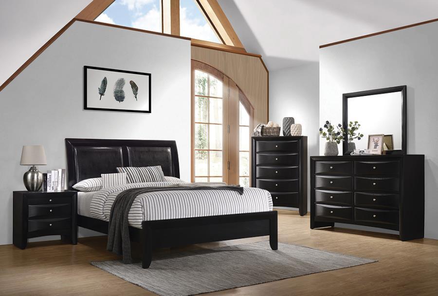 Briana Panel Bedroom Set with Sleigh Headboard Black Coaster Eastern King, 4 Piece FredCo