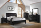 Briana Panel Bedroom Set with Sleigh Headboard Black Coaster Eastern King, 5 Piece FredCo