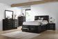 Briana Storage Bedroom Set with Bookcase Headboard Black Coaster California King, 4 Piece FredCo