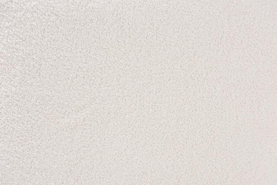 Brielle Modern and Contemporary Ivory Boucle Upholstered and Natural Brown Finished Wood Ottoman FredCo