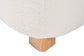 Brielle Modern and Contemporary Ivory Boucle Upholstered and Natural Brown Finished Wood Ottoman FredCo