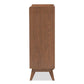 Brighton Mid-Century Modern White and Walnut Wood 4-Drawer Storage Chest FredCo