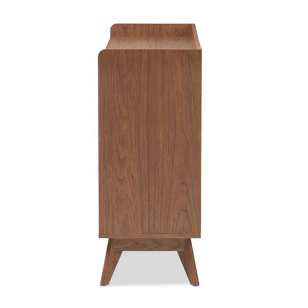 Brighton Mid-Century Modern White and Walnut Wood 6-Drawer Storage Dresser FredCo