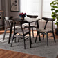 Britte Mid-Century Modern Beige Fabric Upholstered Dark Oak Brown Finished 5-Piece Wood Dining Set FredCo