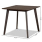 Britte Mid-Century Modern Dark Oak Brown Finished Square Wood Dining Table FredCo