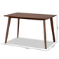 Britte Mid-Century Modern Transitional Walnut Brown Finished Rectangular Wood Dining Table FredCo