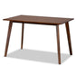 Britte Mid-Century Modern Transitional Walnut Brown Finished Rectangular Wood Dining Table FredCo
