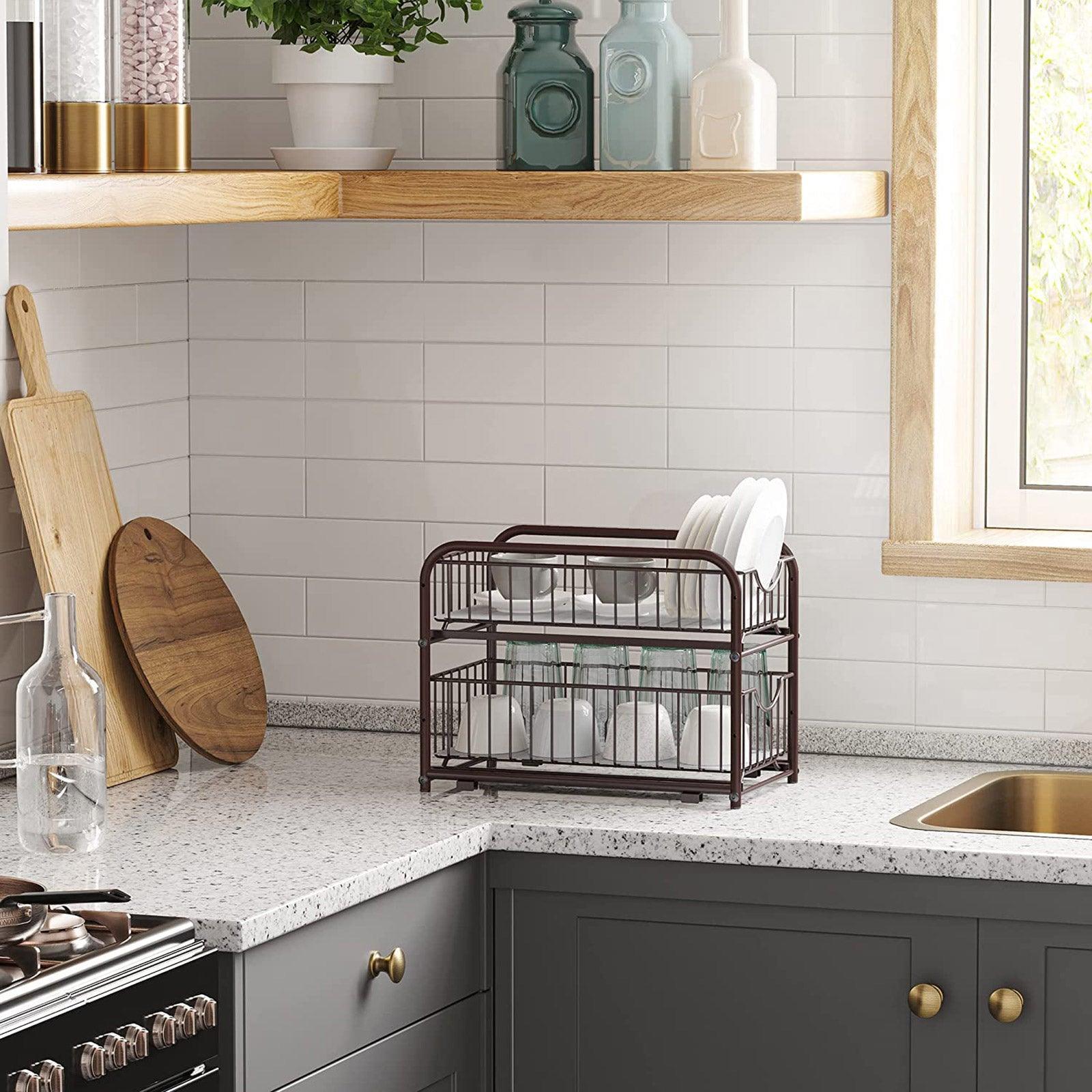 Bronze 2-Tier Pull-Out Cabinet Organizer FredCo