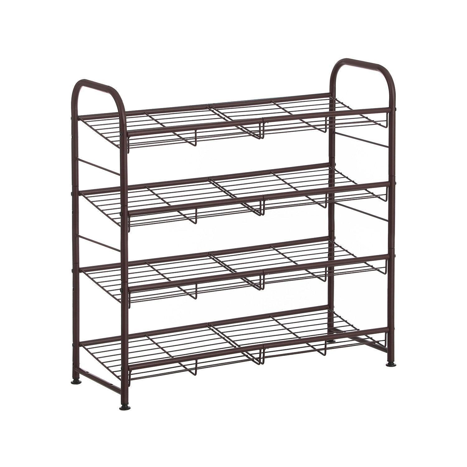 Bronze 4-Tier Shoe Rack Storage Organizer FredCo