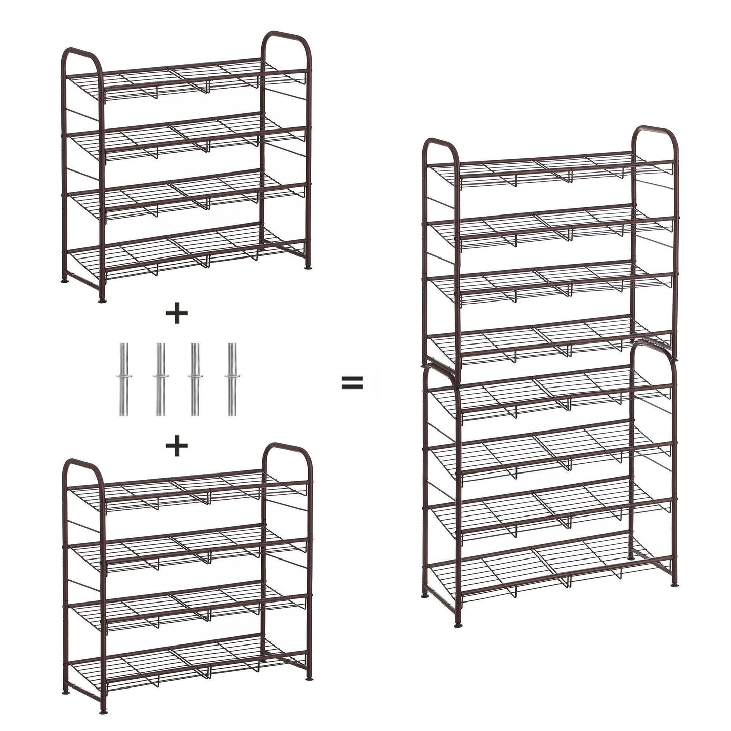 Bronze 4-Tier Shoe Rack Storage Organizer FredCo