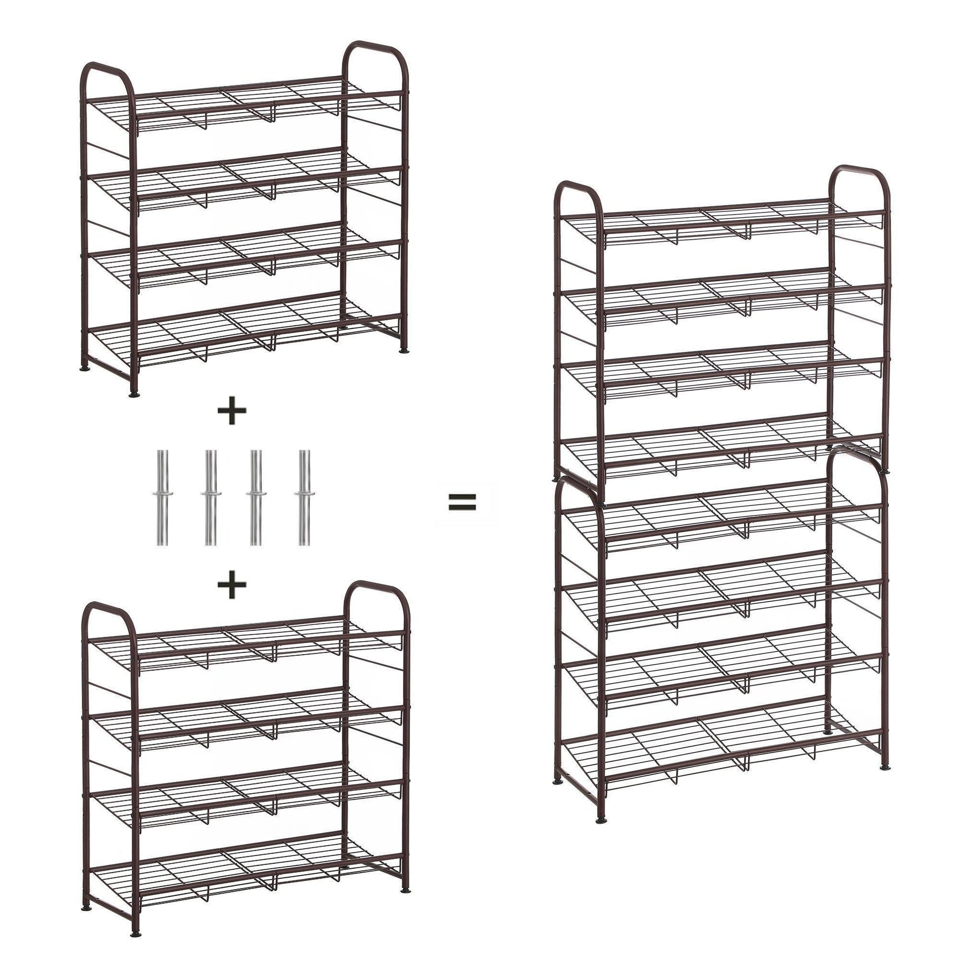 Bronze 4-Tier Shoe Rack Storage Organizer FredCo