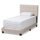 Brookfield Modern and Contemporary Beige Fabric Twin Size Bed FredCo