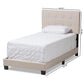 Brookfield Modern and Contemporary Beige Fabric Twin Size Bed FredCo