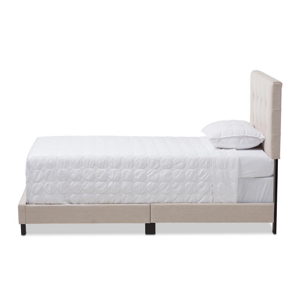 Brookfield Modern and Contemporary Beige Fabric Twin Size Bed FredCo