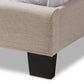 Brookfield Modern and Contemporary Beige Fabric Twin Size Bed FredCo