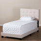 Brookfield Modern and Contemporary Beige Fabric Twin Size Bed FredCo