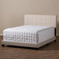 Brookfield Modern and Contemporary Beige Fabric Upholstered Grid-tufting Queen Size Bed FredCo