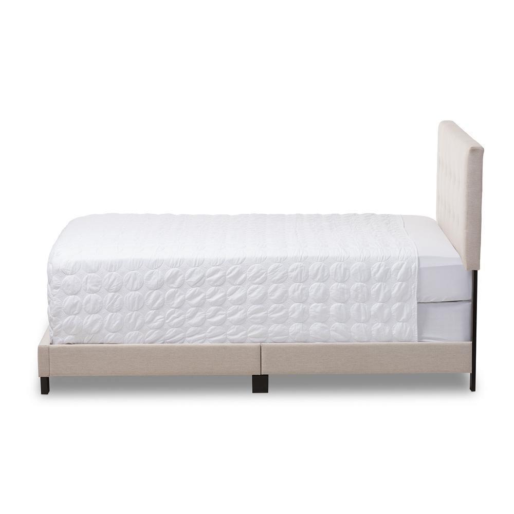 Brookfield Modern and Contemporary Beige Fabric Upholstered Grid-tufting Queen Size Bed FredCo