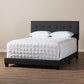 Brookfield Modern and Contemporary Charcoal Grey Fabric Full Size Bed FredCo