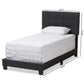 Brookfield Modern and Contemporary Charcoal Grey Fabric Twin Size Bed FredCo