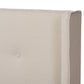 Brooklyn Mid-Century Modern Walnut Wood Beige Fabric Full Size Platform Bed FredCo