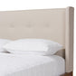 Brooklyn Mid-Century Modern Walnut Wood Beige Fabric King Size Platform Bed FredCo
