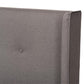 Brooklyn Mid-Century Modern Walnut Wood Grey Fabric King Size Platform Bed FredCo