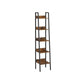 Brown 5-Tier Slim Ladder Shelves for Narrow Space FredCo