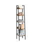 Brown 5-Tier Slim Ladder Shelves for Narrow Space FredCo